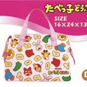 New Ginbis Tabekko Dobutsu Animal Cookie Pink Small Thermal Lunch Bag Japan